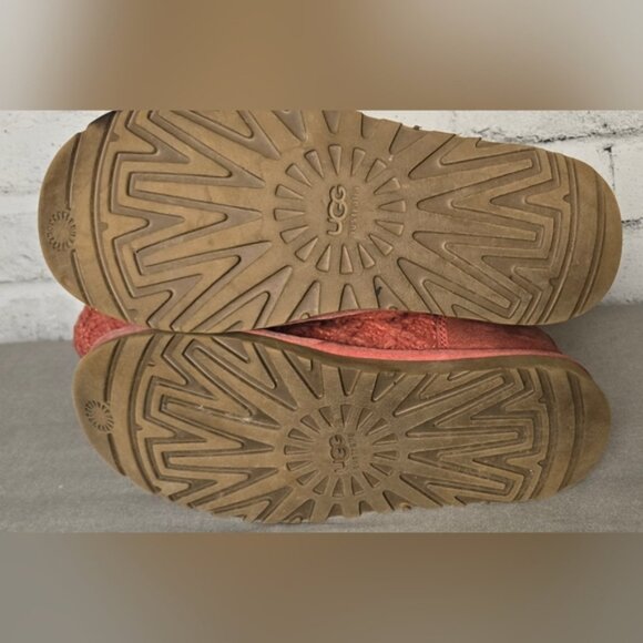 UGG Australia Classic Cardy Knit Button Boots Women’s 8 Coral Orange Tall Cozy - Picture 8 of 11